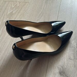 Michael Kors Black Patent Pointed-Toe Flats